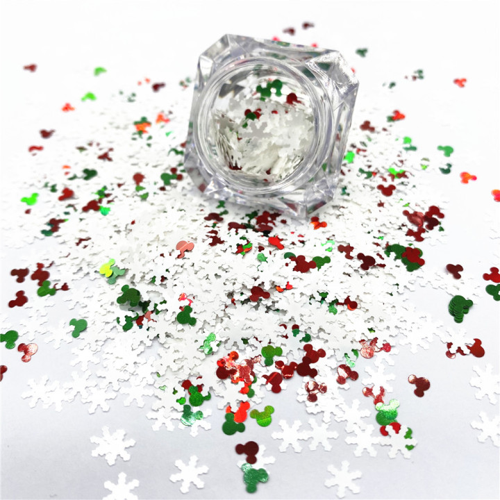 KS-SD016  Hot Selling christmas colors bulk flake glitter chunky snowflake Glitter for decoration