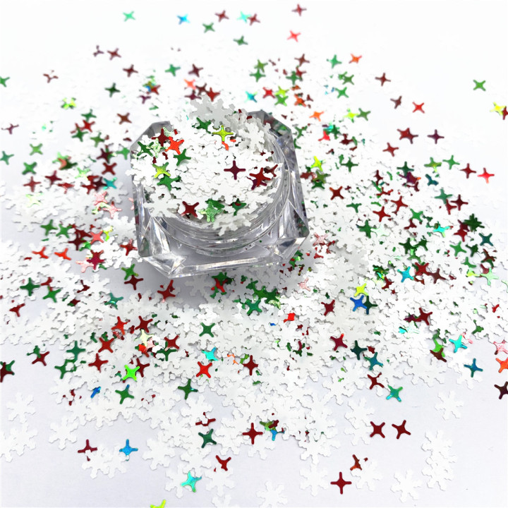 KS-SD017  Hot Selling christmas colors bulk flake glitter chunky snowflake Glitter for decoration