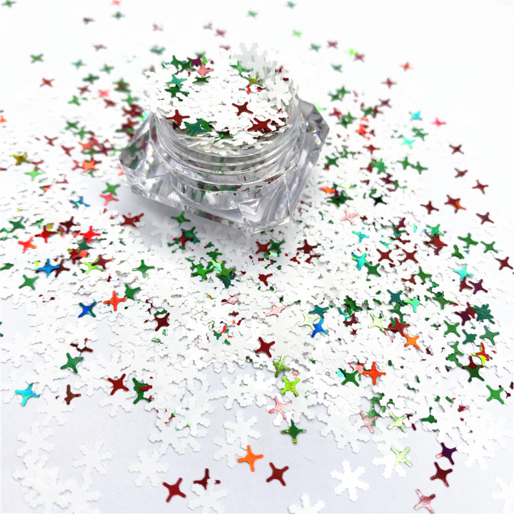 KS-SD017  Hot Selling christmas colors bulk flake glitter chunky snowflake Glitter for decoration