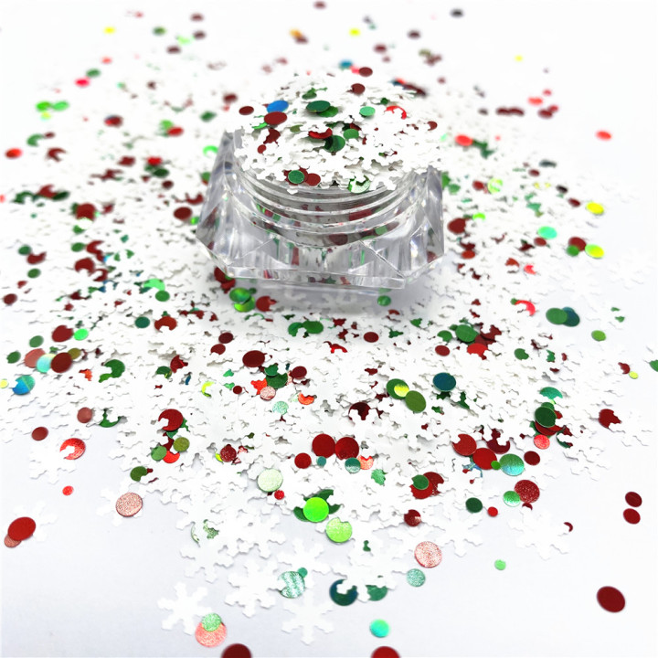 KS-SD019  Hot Selling christmas colors bulk flake glitter chunky snowflake Glitter for decoration