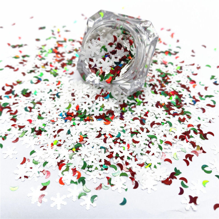 KS-SD023  Hot Selling christmas colors bulk flake glitter chunky snowflake Glitter for decoration