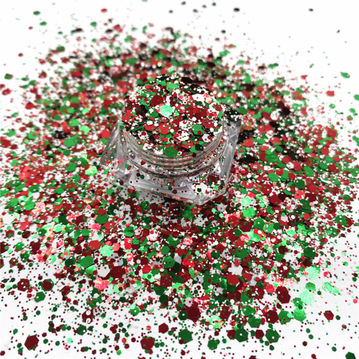 KS-SD024  Hot Selling christmas colors bulk flake glitter chunky snowflake Glitter for decoration