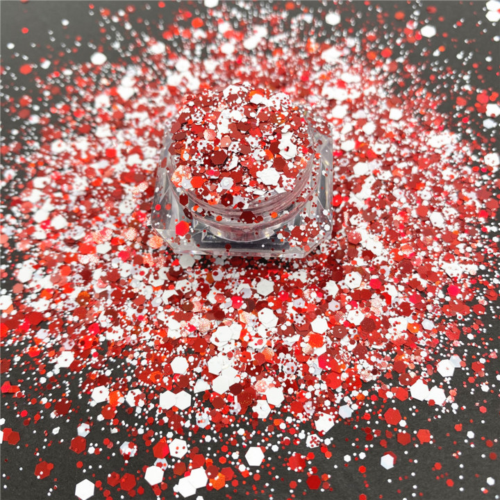 KS-SD028  Hot Selling christmas colors bulk flake glitter chunky snowflake Glitter for decoration