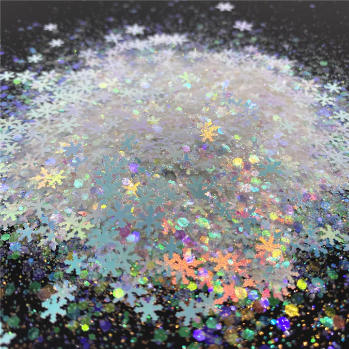 KS-SD031   Hot Selling christmas colors bulk flake glitter chunky snowflake Glitter for decoration