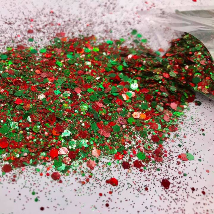 KS-SD035   Hot Selling christmas colors bulk flake glitter chunky snowflake Glitter for decoration