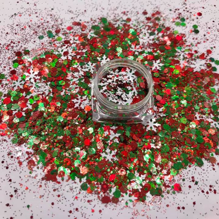 KS-SD036   Hot Selling christmas colors bulk flake glitter chunky snowflake Glitter for decoration