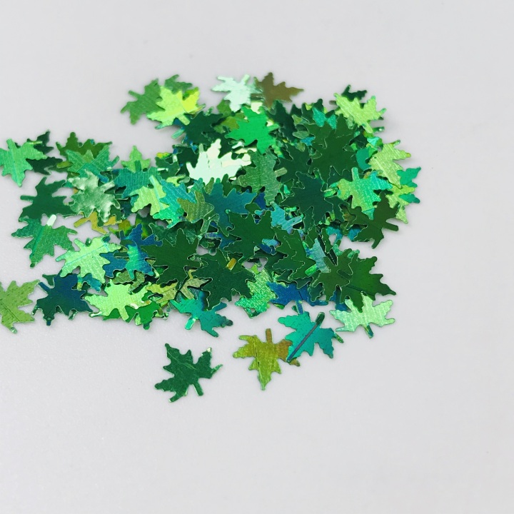 LB600  Mixed Maple Leaf Leaves Shaped Glitter 6mm 