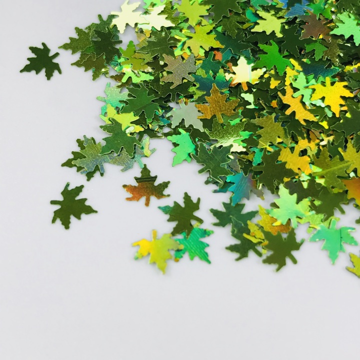 LB601  Mixed Maple Leaf Leaves Shaped Glitter 6mm 