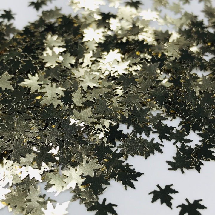 B0212  Mixed Maple Leaf Leaves Shaped Glitter 6mm 