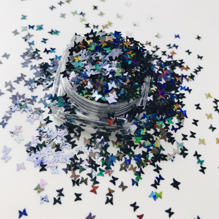 LB1000  2.5 mm butterfly  shape holographic glitter 