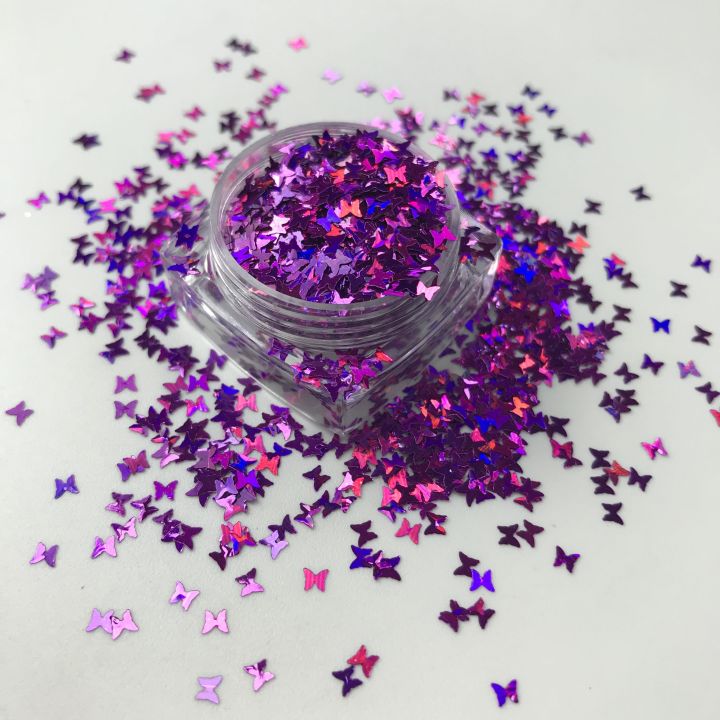 LB800  2.5 mm butterfly  shape holographic glitter 