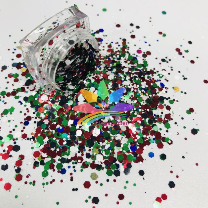SD083   Hot Selling christmas mixed colors chunky Glitter for decoration craft nails resin 