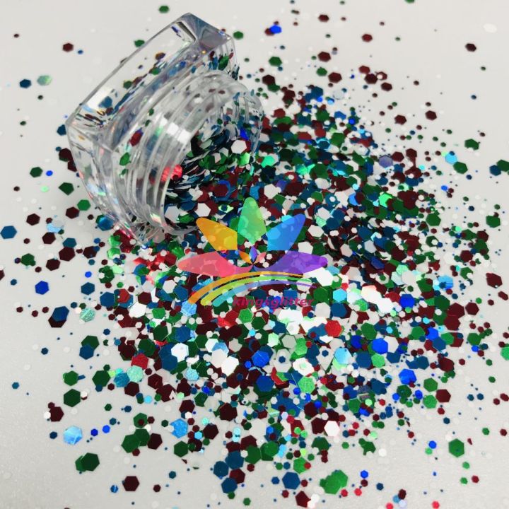 SD090   Hot Selling christmas mixed colors chunky Glitter for decoration craft nails resin 