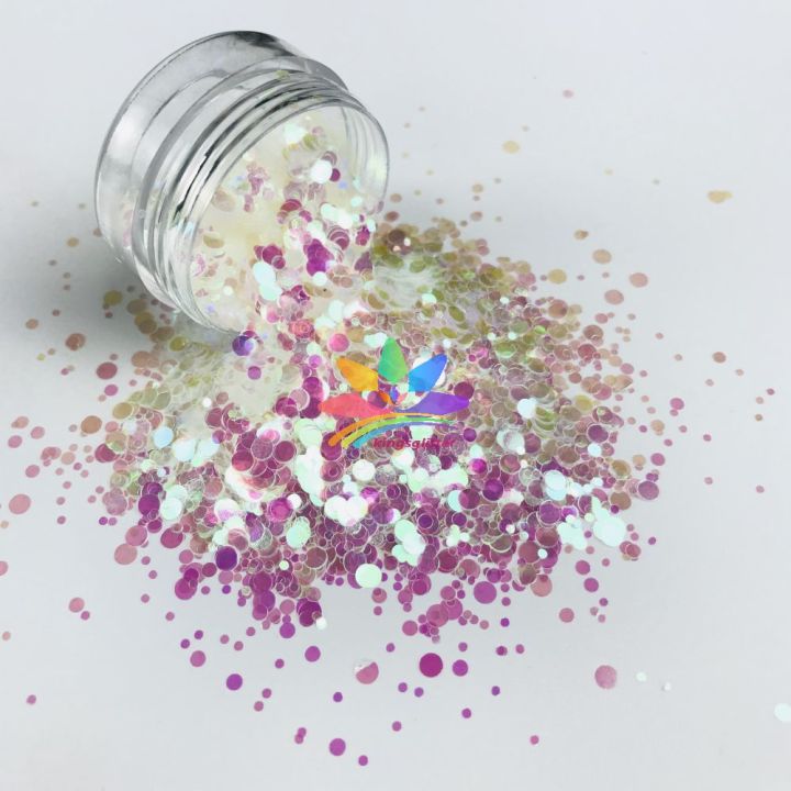 C03  iridescent round  glitter mix 1 2 3 mm