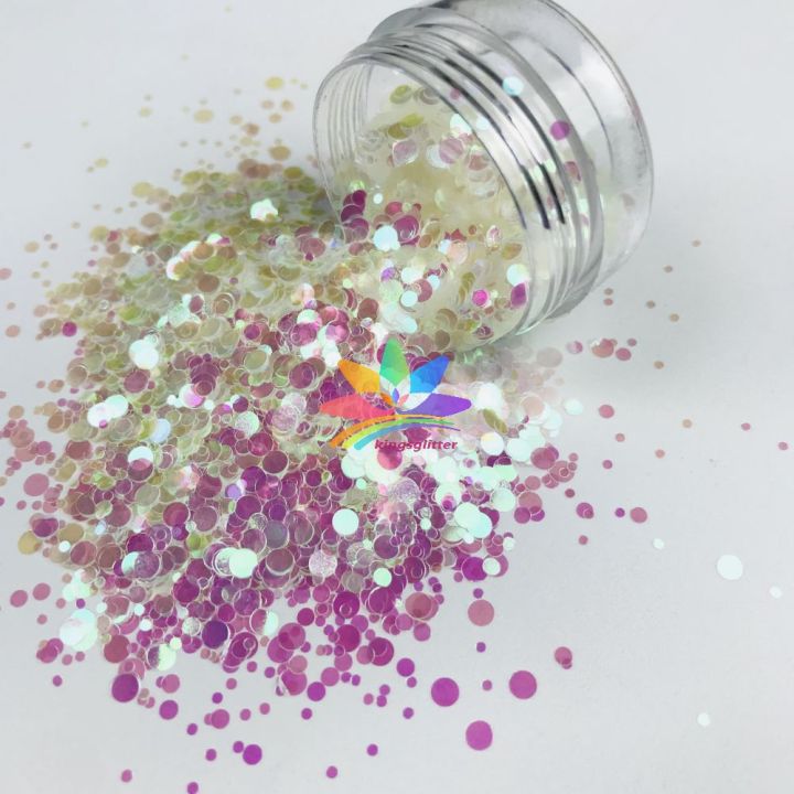 C03  iridescent round  glitter mix 1 2 3 mm
