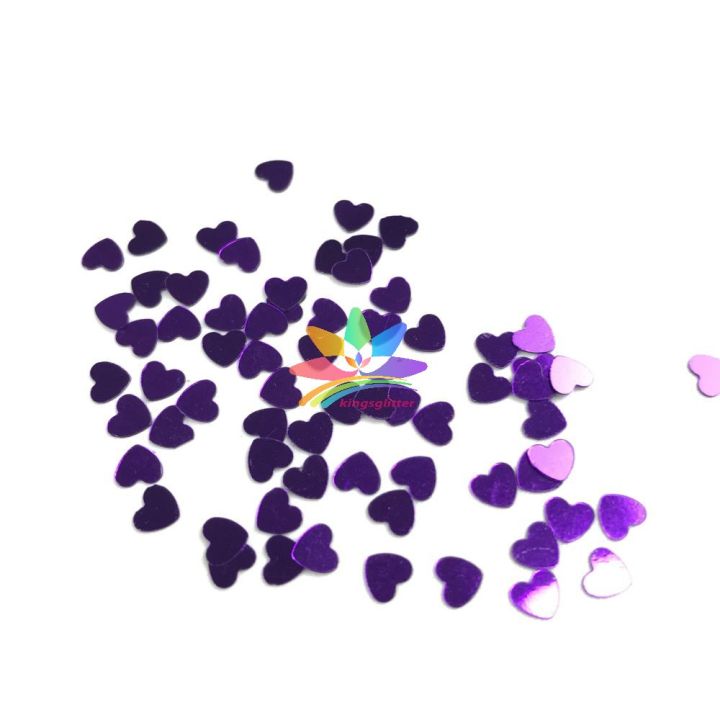 M81  purple heart shape glitter 4mm