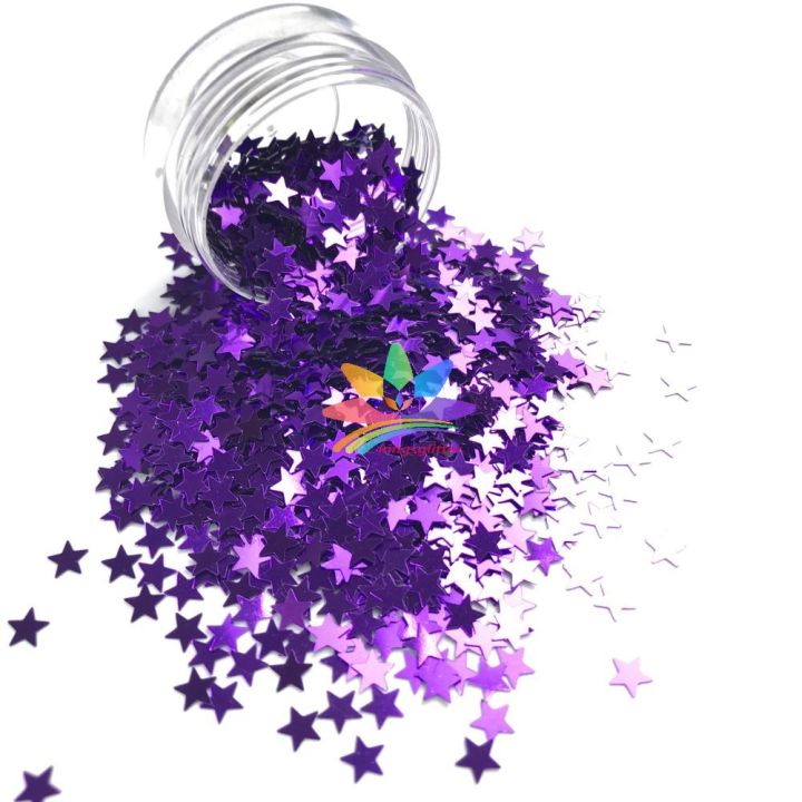 M81  purple star shape glitter 2.5mm