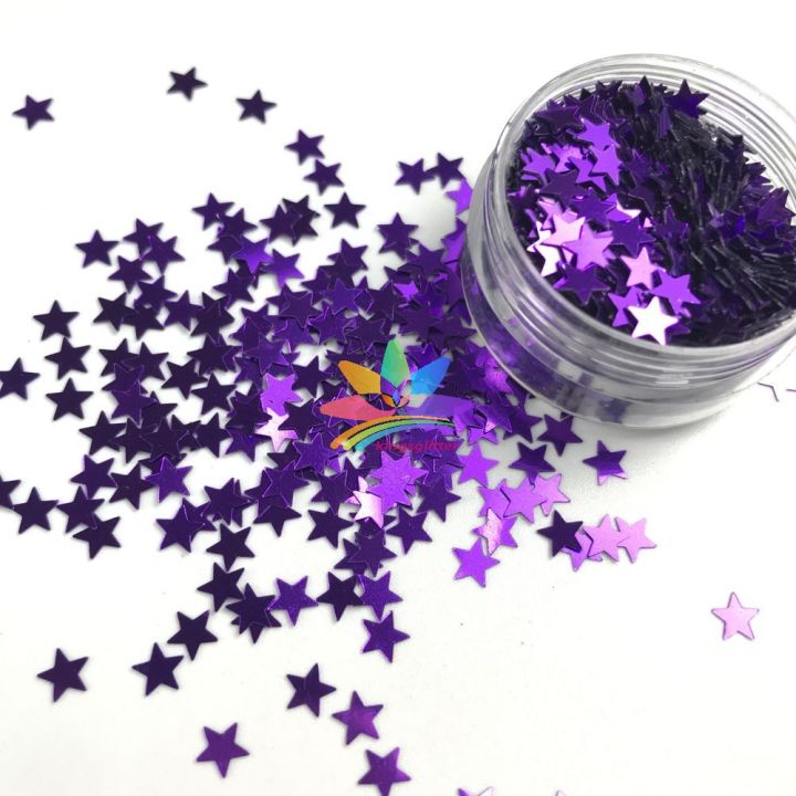 M81  purple star shape glitter 4mm