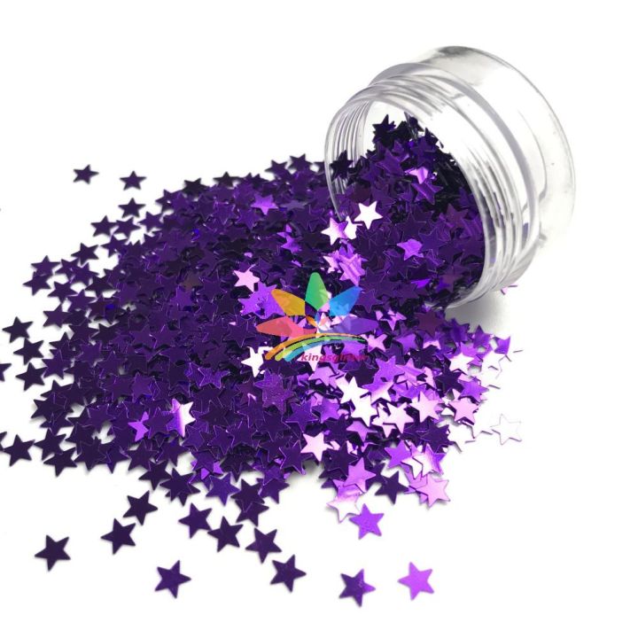 M81  purple star shape glitter 4mm
