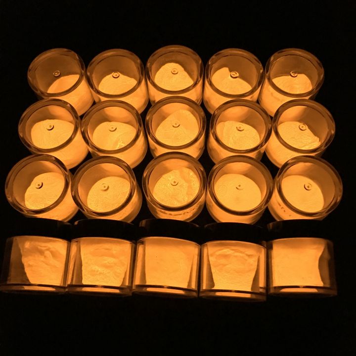 GL06 glow pigment orange yellow glow in the dark 10 grams in one jar 