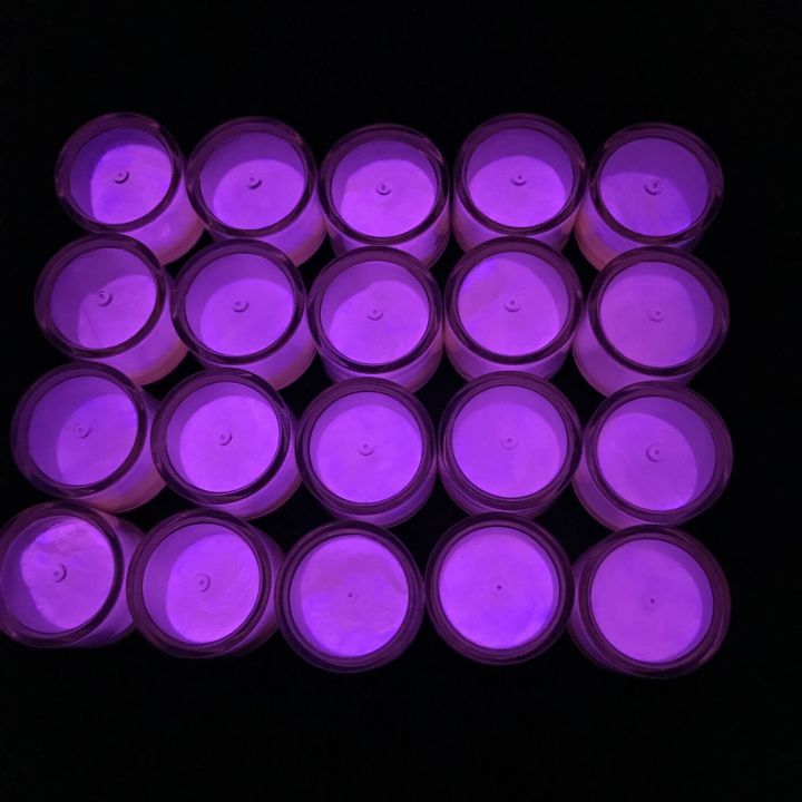 GL08 glow pigment pink red glow in the dark 10 grams in one jar 