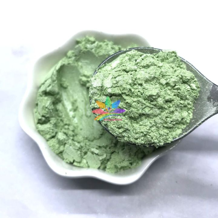 KMC406   light green color Mica Powder Epoxy Resin Color Pigment Natural Dye Colorant