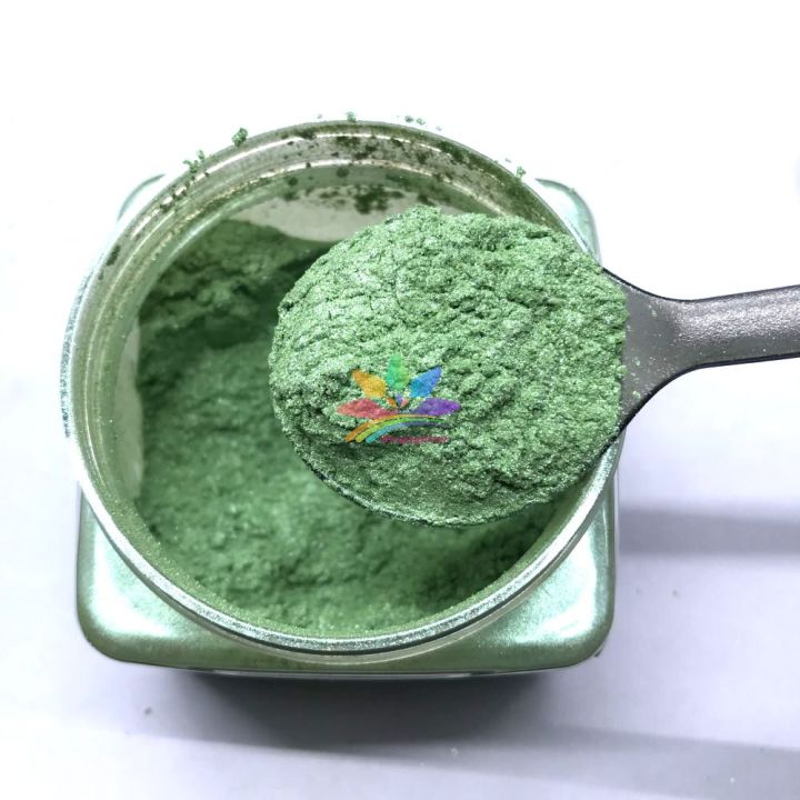 KMC499  iridescent green color Mica Powder Epoxy Resin Color Pigment Natural Dye Colorant