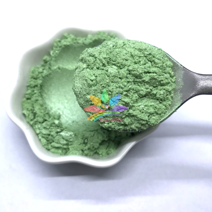 KMC435   fruit green color Mica Powder Epoxy Resin Color Pigment Natural Dye Colorant