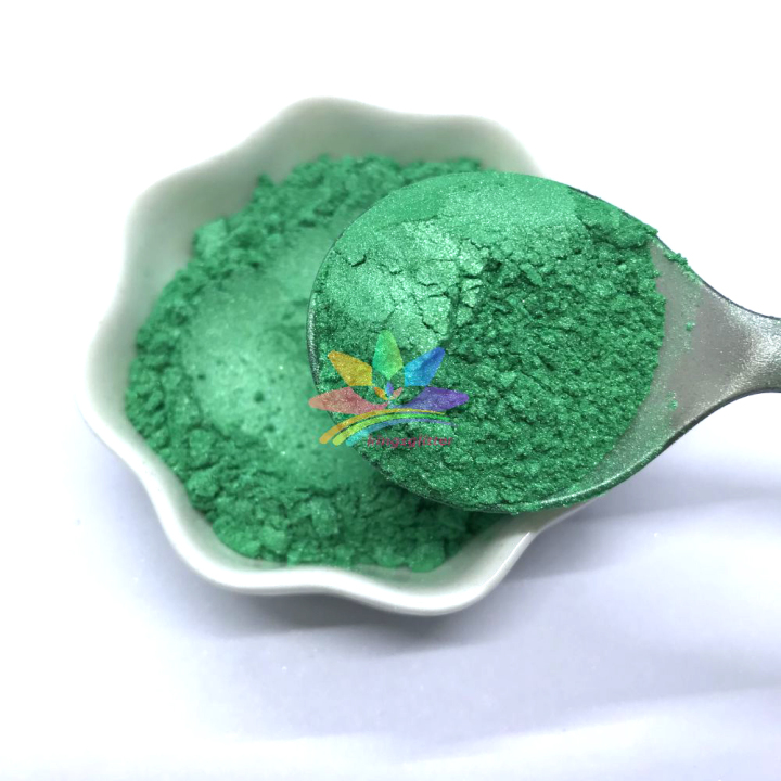 KMCG14   pearl  iridescent green color Mica Powder Epoxy Resin Color Pigment Powder