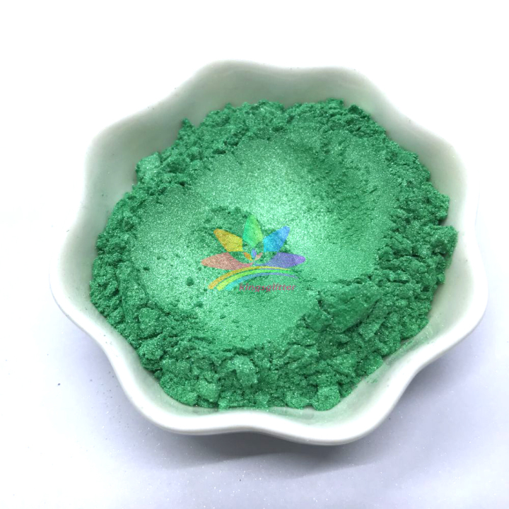 KMCG14   pearl  iridescent green color Mica Powder Epoxy Resin Color Pigment Powder