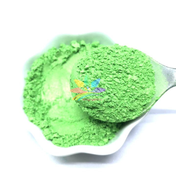 KMCG15   fluorescent green color Mica Powder Epoxy Resin Color Pigment Powder
