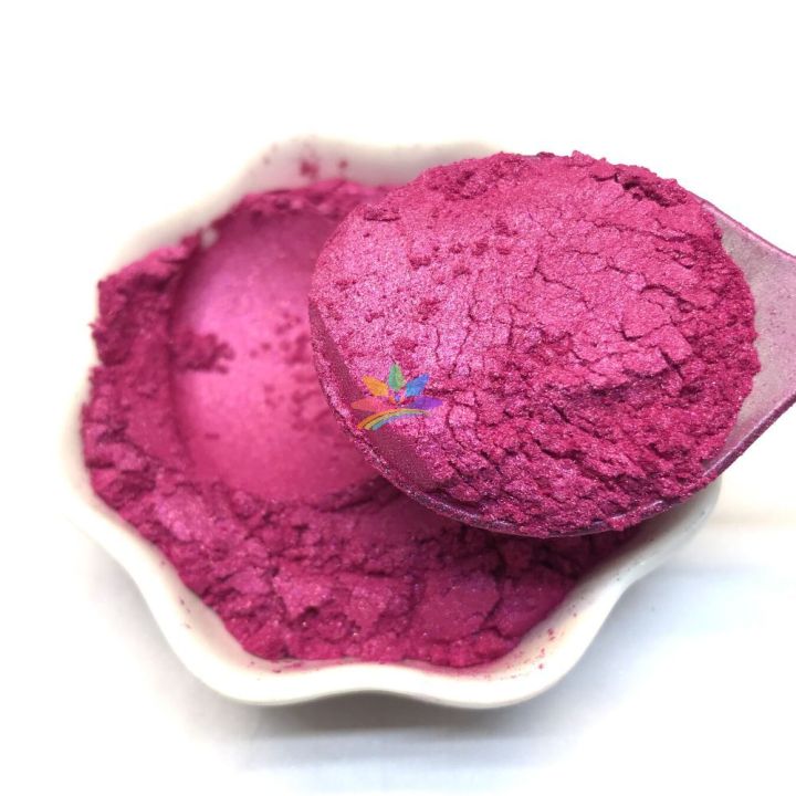 KMCR10   iridescent pink red color Mica Powder Epoxy Resin Color Pigment Powder
