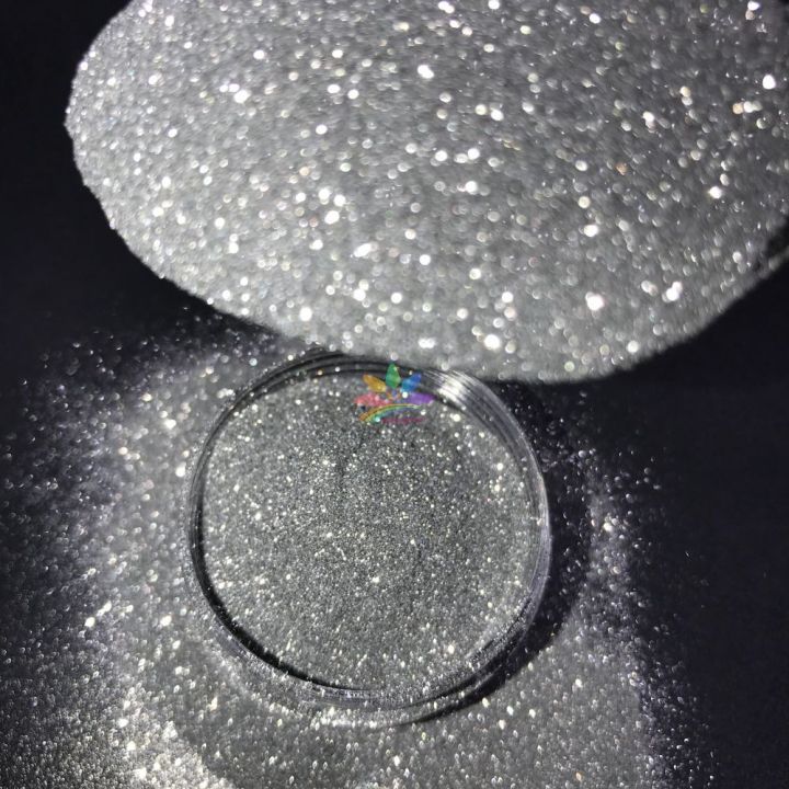 GL08    1/128 0.2 mm Diamond Mirror Silver ultra fine Glitter 