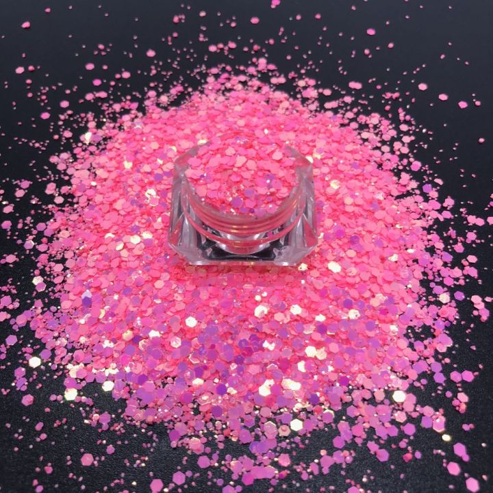 KX050    New chunky mix color changing glitter pink