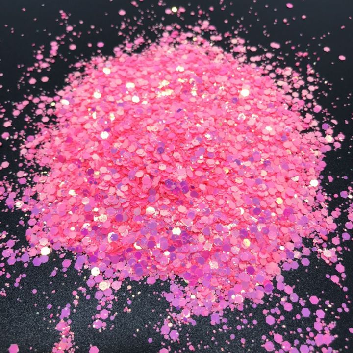 KX050    New chunky mix color changing glitter pink