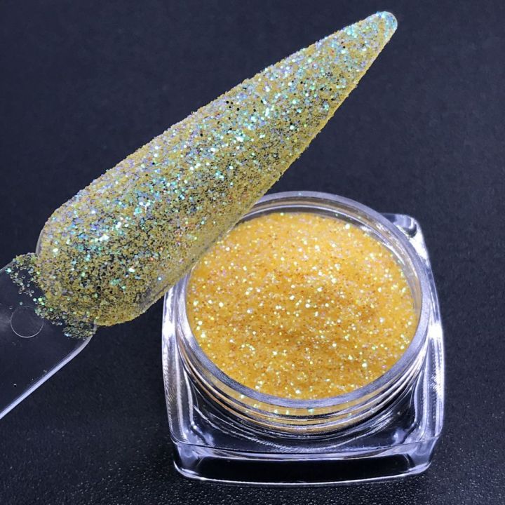 KCHI09     1/128  new professional cosmetic grade neon yellow fine glitter for lip gloss lipstick 