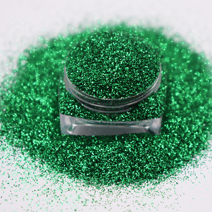 B0602  1/8''-1/128'' (50um thickness) green pure color glitter