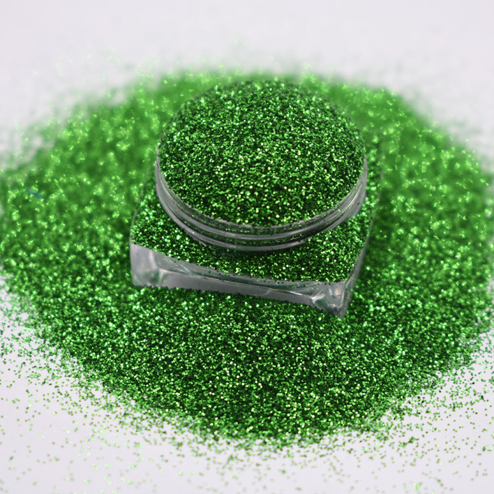 B0609A  1/8''-1/128'' (50um thickness) green pure color glitter