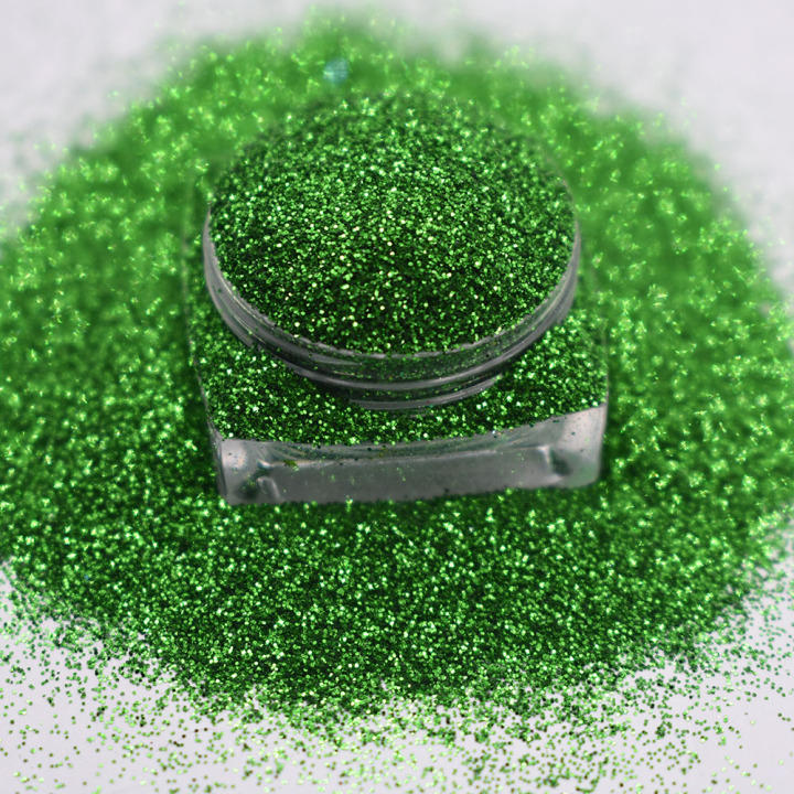 B0609A  1/8''-1/128'' (50um thickness) green pure color glitter