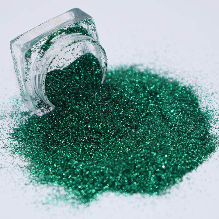 B0610  1/8''-1/128'' (50um thickness) green pure color glitter
