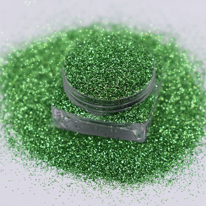 B0613  1/8''-1/128'' (50um thickness) green pure color glitter