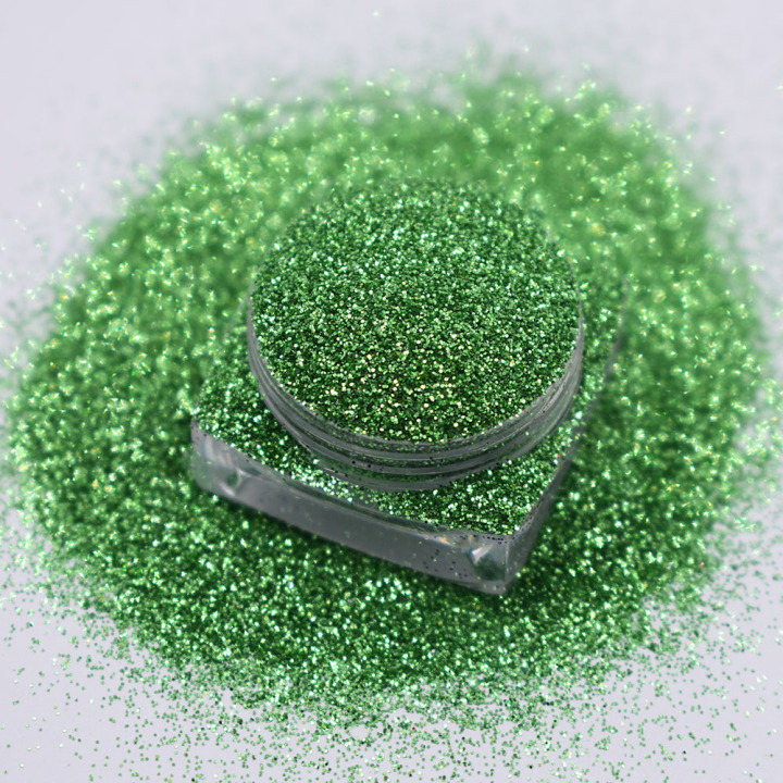 B0613  1/8''-1/128'' (50um thickness) green pure color glitter
