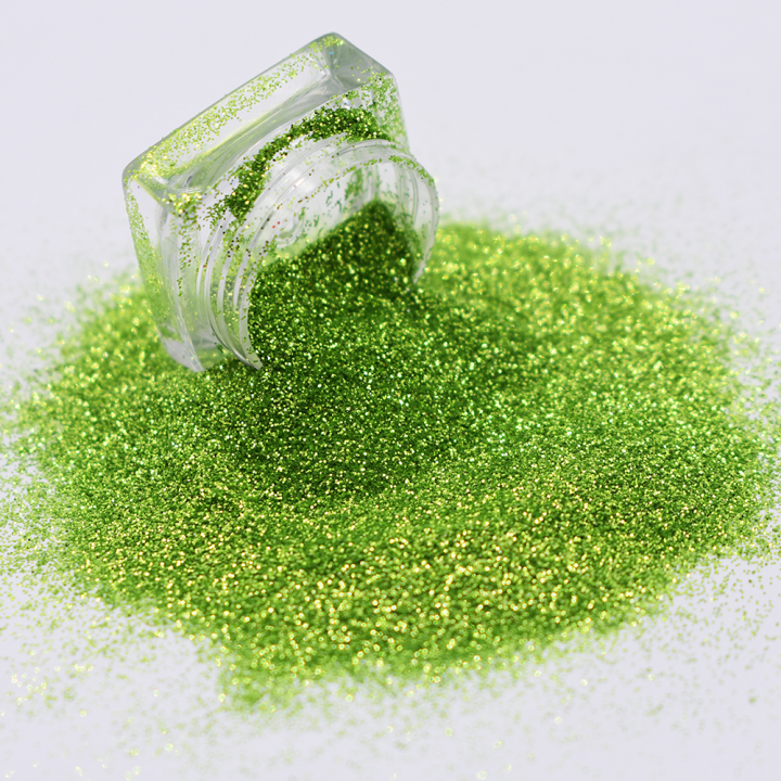 B0617  1/8''-1/128'' (50um thickness) green pure color glitter