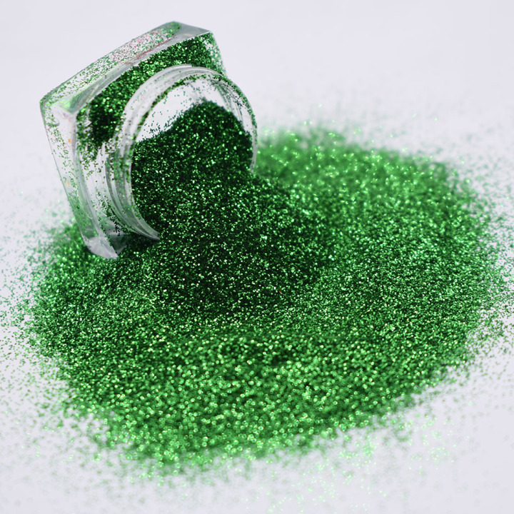 B0618  1/8''-1/128'' (50um thickness) green pure color glitter