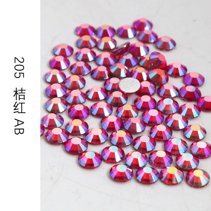 205  SS3 SS4 SS5 SS6 SS8  Wholesale small bags orange red AB glass Flat Back Rhinestone 