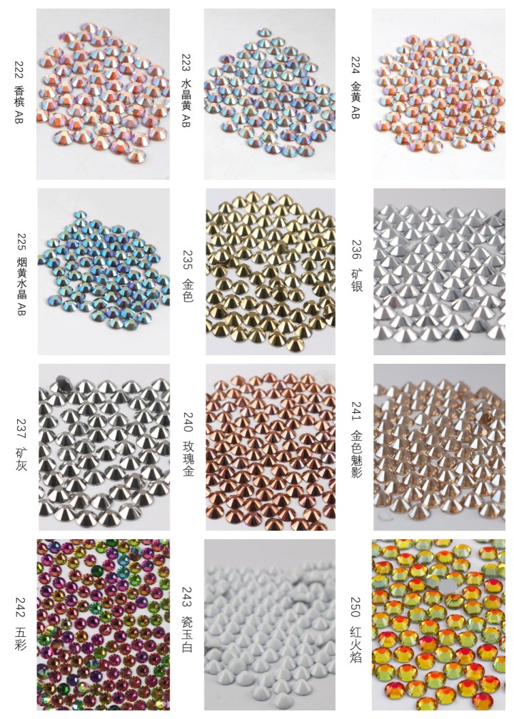 601  SS3 SS4 SS5 SS6 SS8  Wholesale small bags transparent AB glass Flat Back Rhinestone 