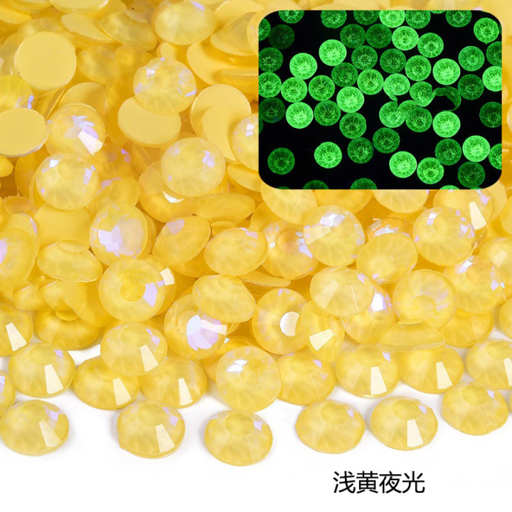 P110   Glow in the dark Glass Flatback Rhinestones SS6 SS8 SS10 SS12 SS16 SS20 SS30 Wholesale small bags 