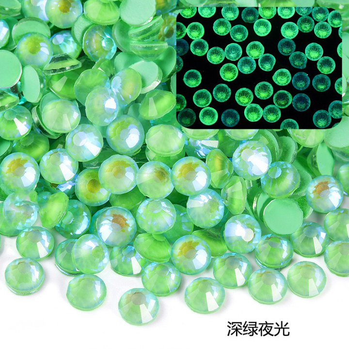 P112   Glow in the dark Glass Flatback Rhinestones SS6 SS8 SS10 SS12 SS16 SS20 SS30 Wholesale small bags 