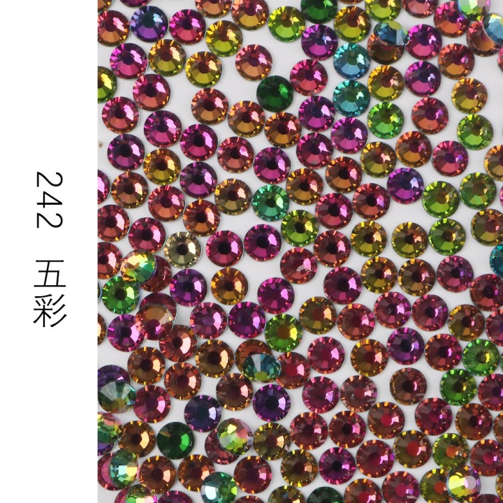 235 SS3 SS4 SS5 SS6 SS8  Wholesale small bags colorful AB glass Flat Back Rhinestone 