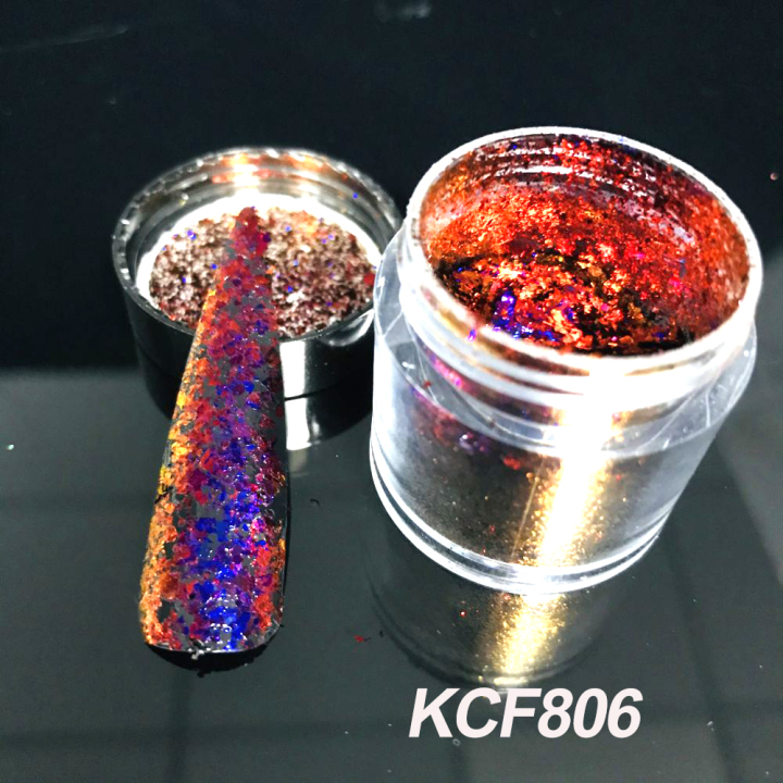 KCF806      High quality new sparkly multichrome Chameleon Flakes for nails eye shadow